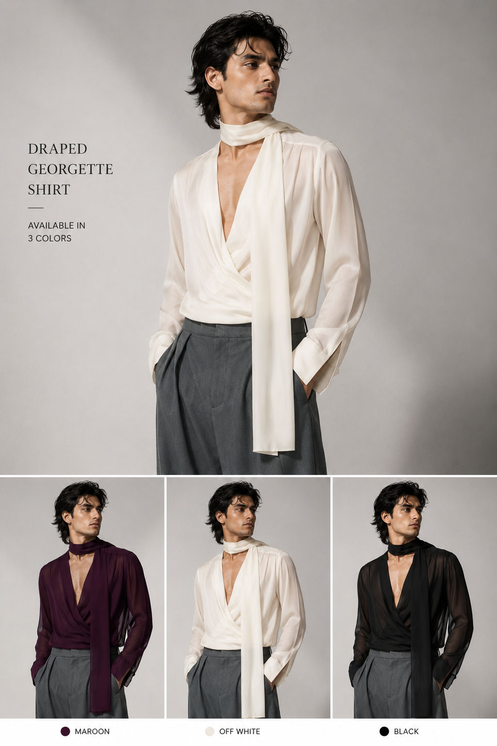 Draped Georgette Shirt